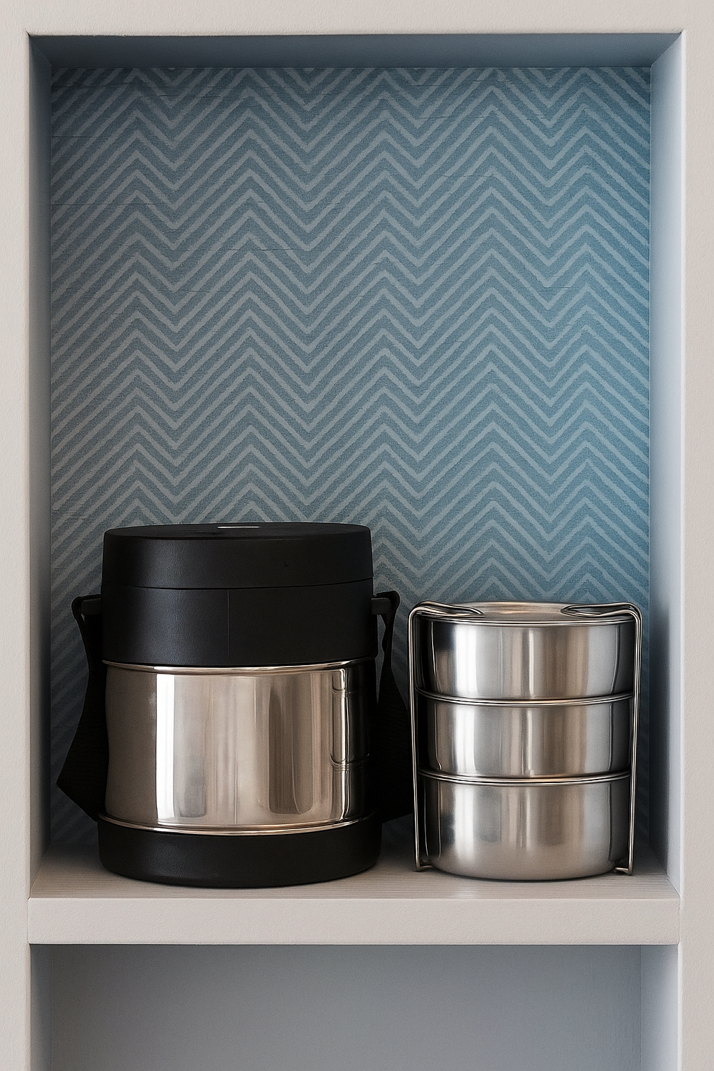 Stainless Steel 3-Tier Insulated Lunch Box with Carry Case – Leak-Proof, Durable & Travel-Friendly Tiffin Set